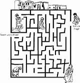 Maze Mazes Jesus sketch template