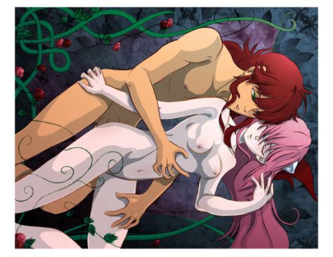 Rule 34 Crossover Elfen Lied Female Grabbing Another S Ass Grabbing