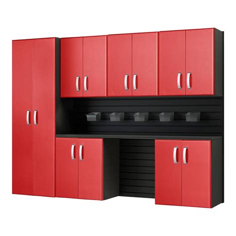 flow wall modular wall mounted garage cabinet storage set  accessories  blackred carbon