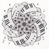 Coloring Pages Music Zentangle Mandala Musical Piano Drawings Dare Adults Ml Studio Zendala Musique Doodle Doodles Notes Mandalas Note Adult sketch template