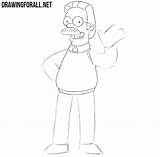 Flanders Draw Ned Drawingforall Torso Outlines Simpson Collar Reason Quite Characters Some sketch template