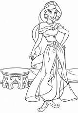Coloring Pages Jasmine Princess Disney Walt Characters Fanpop sketch template