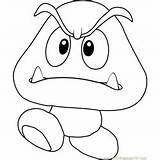 Coloring Mario Pages Super Goomba Kids Coloringpages101 Printable sketch template