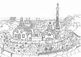 Gaudi Güell Gaudí Guell Colorear Linedrawings sketch template