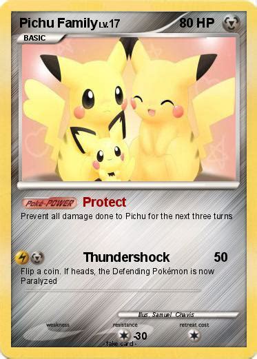 pokemon pichu family   protect  pokemon card
