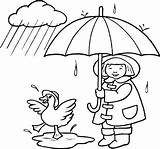 Pluie Coloriages Duck Raining Colorier Ko sketch template