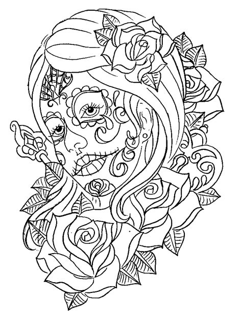 day   dead girl coloring page