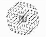 Magma Hexagon Ausmalbild Optical Illusions Coloringhome sketch template