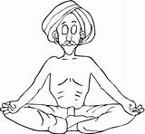 Yogi Ausdrucken Compartan Motivo Disfrute Pretende Indien sketch template