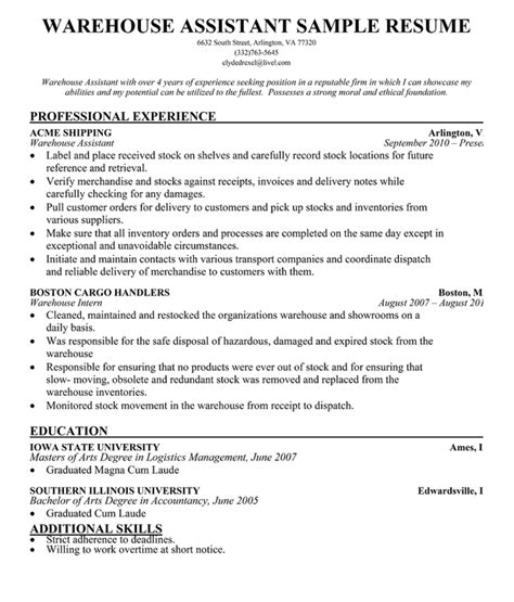 resume format resume format latest  warehouse