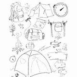Doodle Coloring Camping Pages Surfnetkids Doodles Flower sketch template