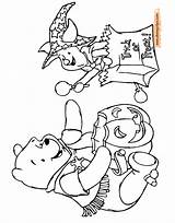 Coloring Halloween Pooh Winnie Pages Disney Piglet Disneyclips Printable Trick Mickey Eeyore sketch template