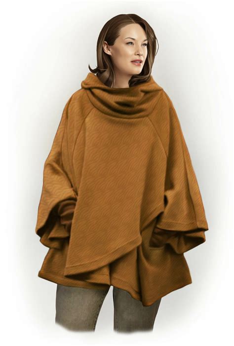 poncho sewing pattern poncho  hood sewing pattern    measure sewing