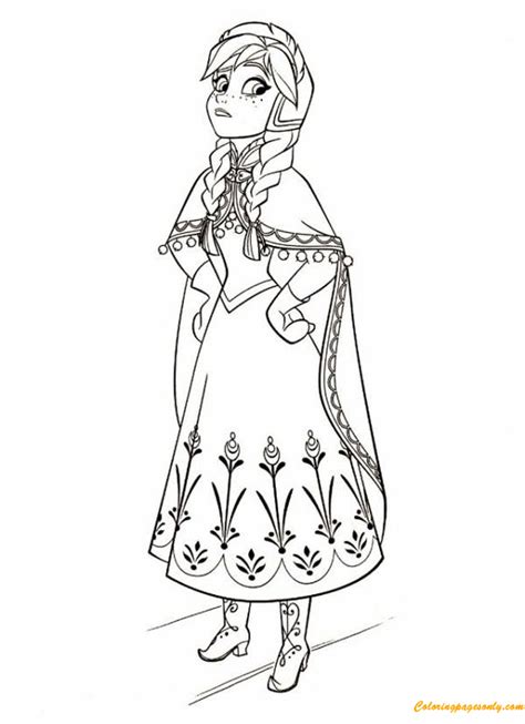 princess anna coloring page  printable coloring pages
