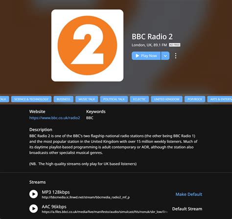 bbc radio  high quality stream  visable  radio roon labs community