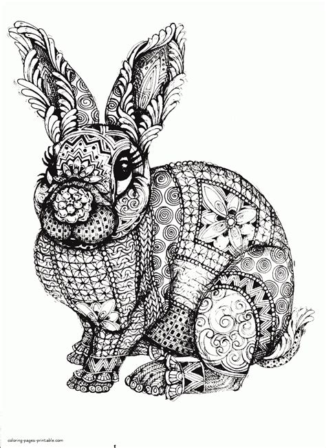 difficult animal coloring pages  rabbit coloring pages printablecom