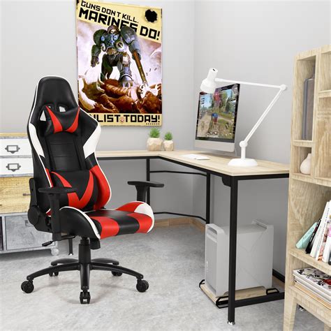 ergonomic gaming chair   shaped computer corner desk combo home