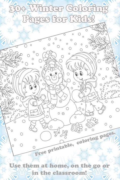 winter coloring pages  kids coloring pages  kids winter