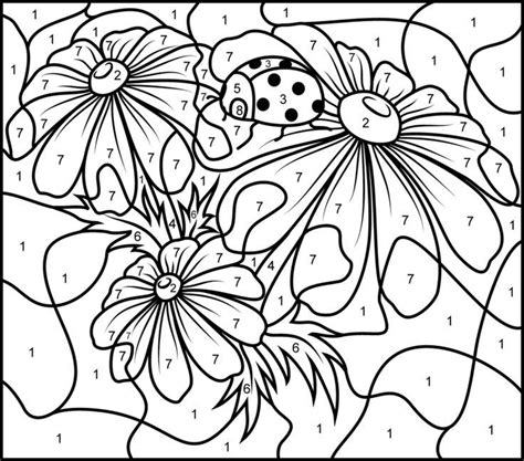 complex color  number printables coloring pages color  number