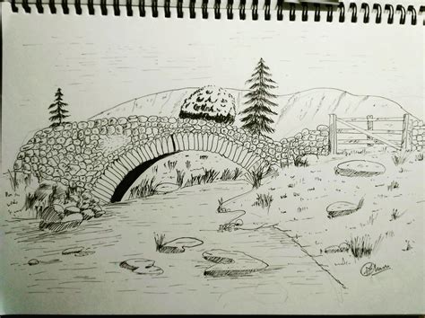 landscape drawing drawing