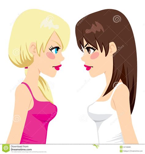 Two Girls Facing Off Royalty Free Stock Images Image