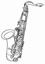 Saxophone Coloring Pages Coloringway sketch template