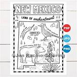 Mexico Coloring States United State Wildlife Map Pages Zoom Click sketch template