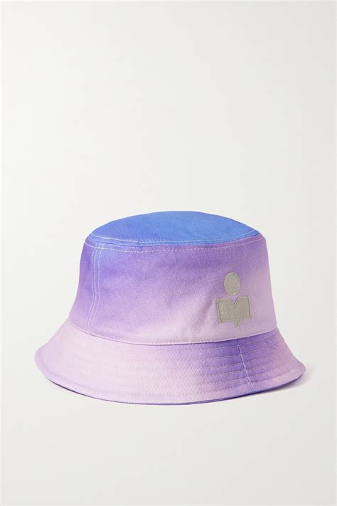 Isabel Marant Haley Logo Embroidered Ombré Canvas Bucket Hat In Blue