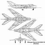 Mig Mikoyan Gourevitch 19s Otan Mig19 3v 19pm Blueprints Aerofred sketch template