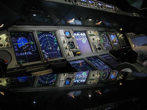 Cockpit Aircraft A380 Fly Airbus Interior Pilot Airliner