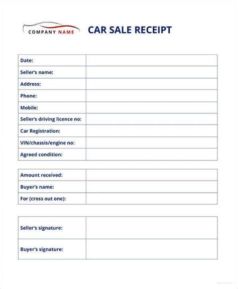 difabio vehicle sale car sale receipt template australia