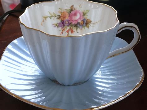 eb foley tea cup  saucer blue tea cups antique teacups english