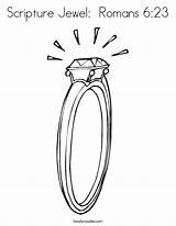 Coloring Ring Wedding Color Diamond Gold Jewel Romans Rr Jewels Bearer Pages Do Cincin Bling Engagement Scripture Letter Printable Happy sketch template