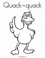 Quack Coloring Duck Worksheet Twistynoodle Built California Usa Print Noodle Change Tracing Style sketch template