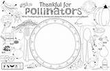 Thanksgiving Placemat Pollinator Coloring Pollinators Sheet Thanks Give Food X17 Pdf Click sketch template