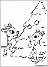 Rudolph Pages Nosed Red Reindeer Coloring Christmas Printable Color Print Holidays sketch template