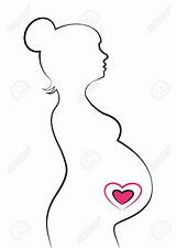 Embarazada Mujer Silueta Embarazo Pregnant Bebé Maternidad Babyshower sketch template