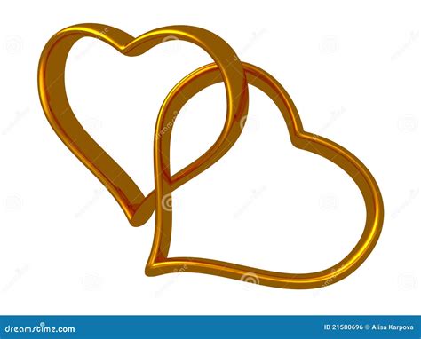 twee gouden verbonden harten stock illustratie illustration  kader bruids