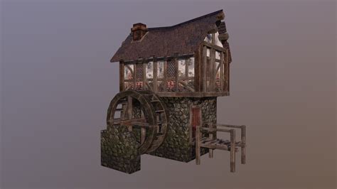 water mill 3d model by pud [9a636aa] sketchfab