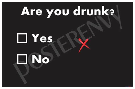 Are You Drunk Yes No New Alcohol Drinking Humor Poster Hu325