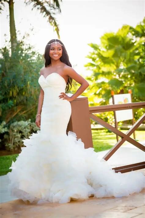 2017 Elegant African American Black Girl Princess Wedding Dress Mermaid