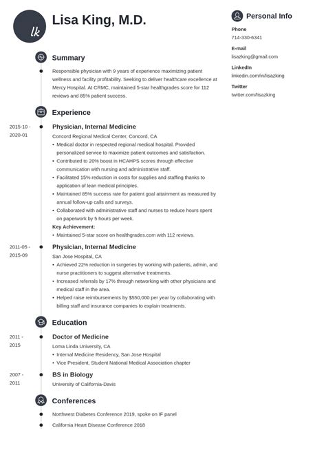 physician resume template word