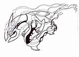 Rayquaza Pokemon Coloring Pages Legendary Drawing Color Print Kids Mega Printable Getcolorings Clipartmag sketch template