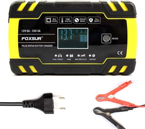 automatic smart battery chargermaintainer va va pulse repair charger  lcd display