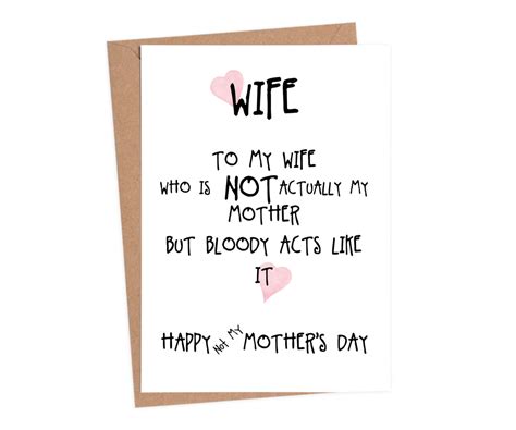 printable mothers day card  wife funny mothersdayonline