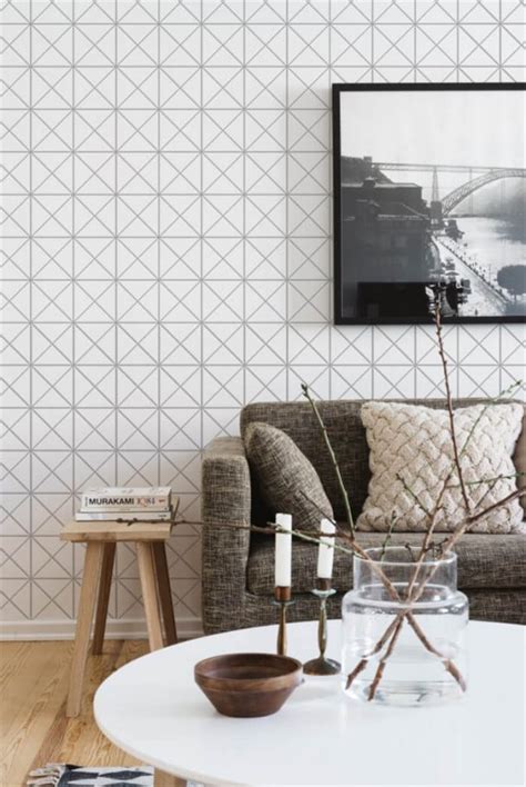 white tile  scandinavian living room ant tile triangle tiles mosiacs floors