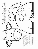 Cow Rainbow Template Crafts Preschool Animal Templates Farm Animals Activities Ihop Craft Pages Kids Sheets Printable Makinglearningfun Coloring Shape Pattern sketch template