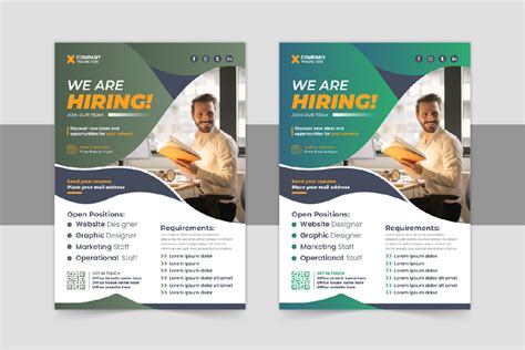 hiring flyer design  job vacancy leaflet flyer template design