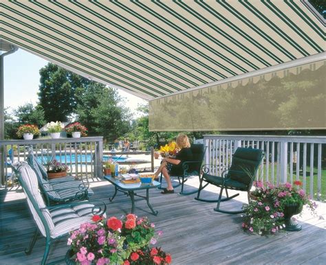 retractable estate deck awning  vario valance mesh  additional sun control deck