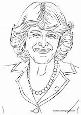 Coloring Pages Camilla Royal Family Bowles Parker British sketch template